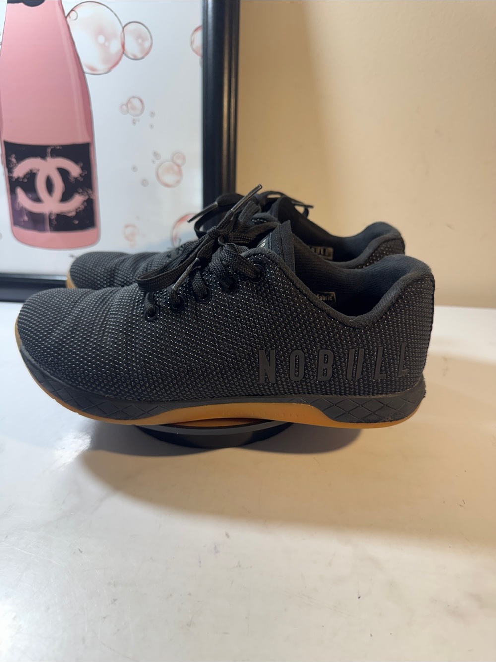 NOBULL Unisex Outerwork Black Training Shoes w/Gum Sole - Size M6.5 / W8